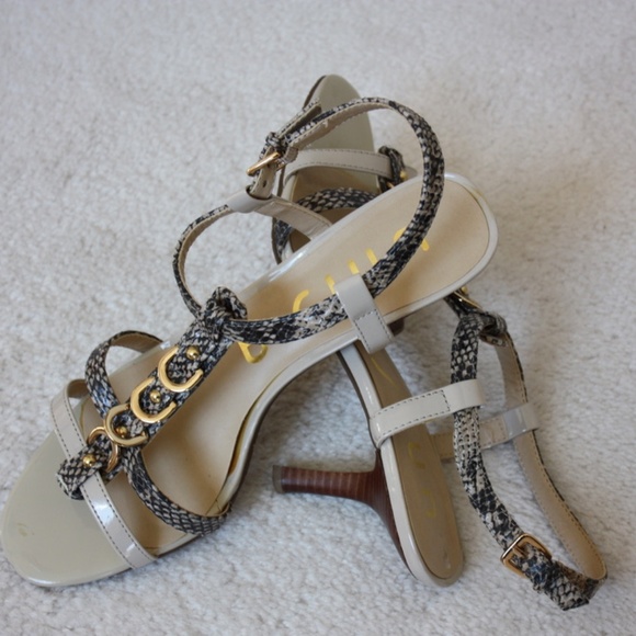 Unisa Leather Animal Print Heel Sandals- FREE SHIP - Picture 6 of 6